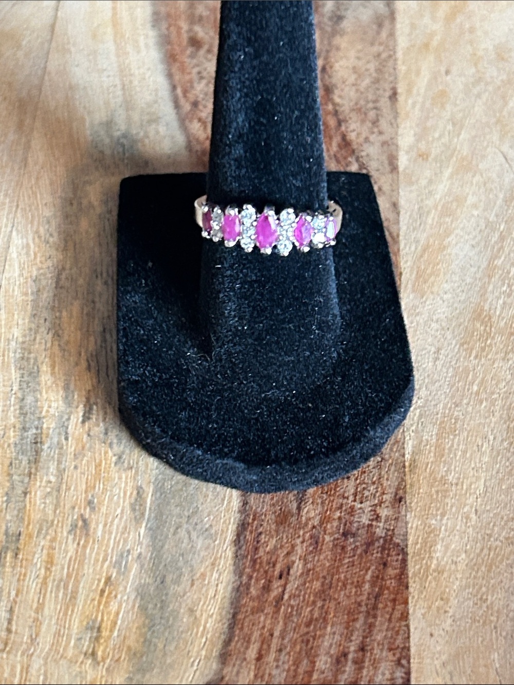 Pink Ruby and cz Accent Women's Ring